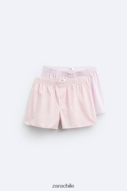 accesorios cl Zara hombres pack de dos bóxers de popelina a rayas varios JJ06N41417