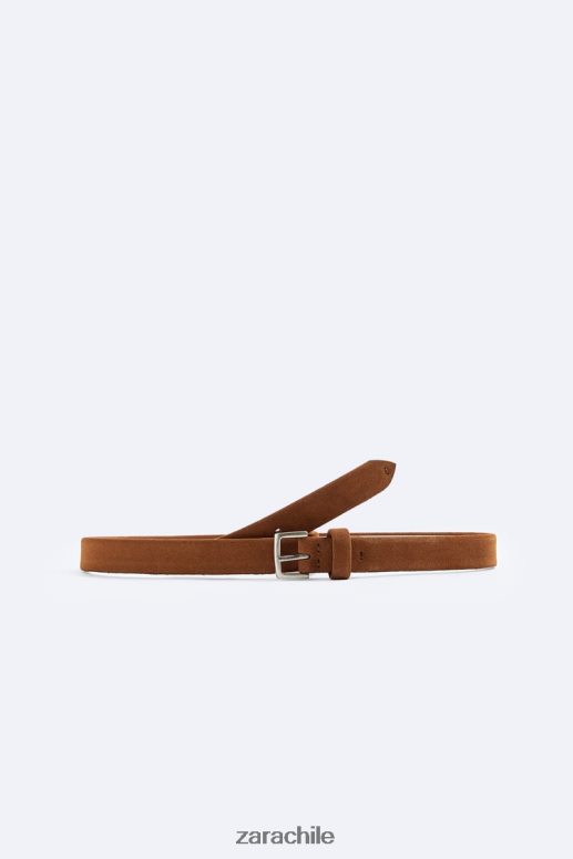 accesorios cl Zara hombres cinturón de gamuza cuero JJ06N41466