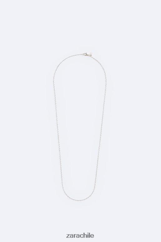 accesorios cl Zara hombres cadena de eslabones metálicos plata JJ06N41499
