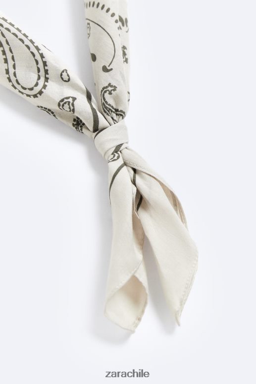 accesorios cl Zara hombres bandana con estampado de cachemira gris JJ06N41394