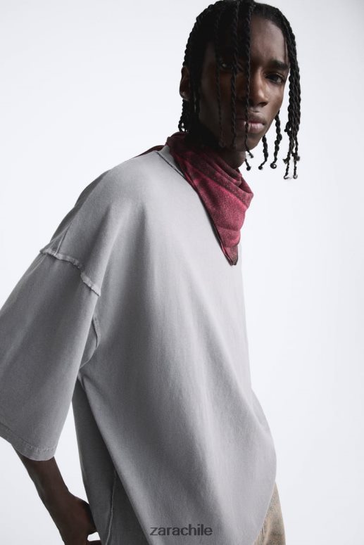 accesorios cl Zara hombres bandana estampada con efecto denim fucsia JJ06N41397