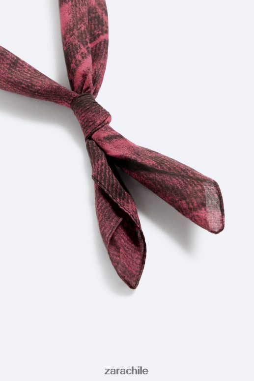 accesorios cl Zara hombres bandana estampada con efecto denim fucsia JJ06N41397