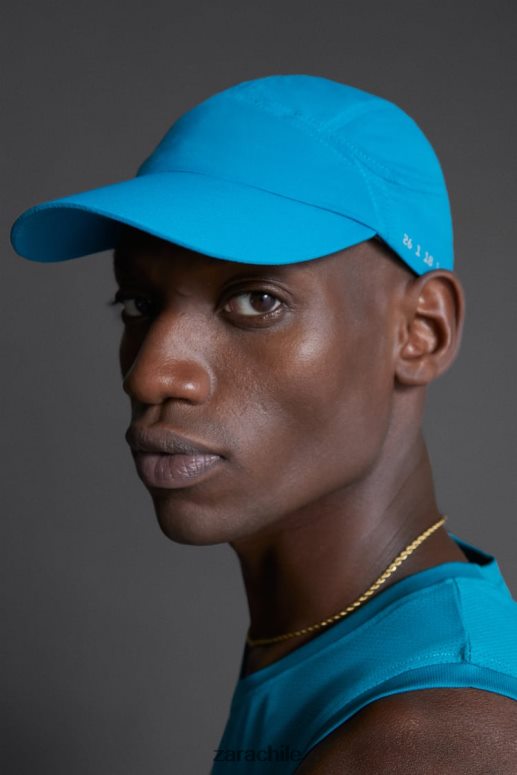 accesorios cl Zara hombres gorra técnica para correr azul JJ06N41404