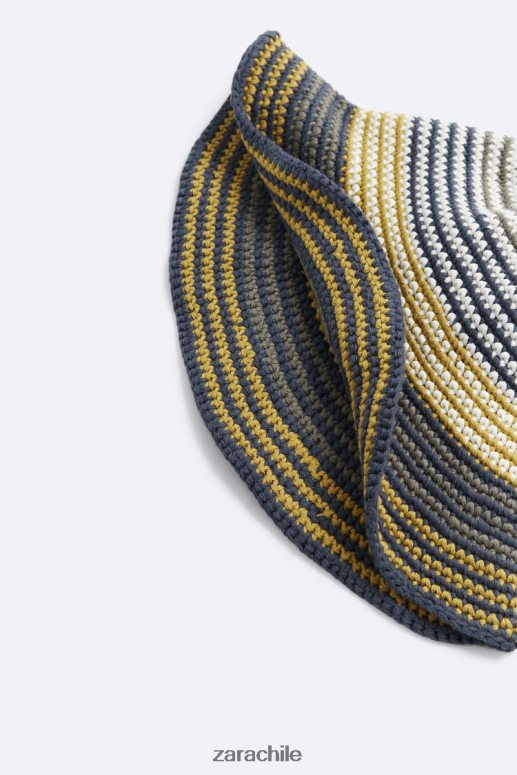 accesorios cl Zara hombres sombrero a rayas de ganchillo crudo JJ06N41440