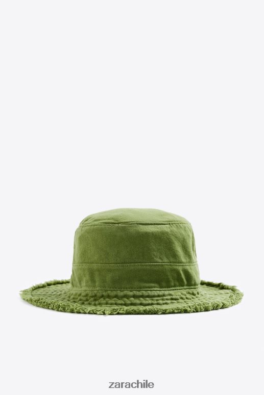 accesorios cl Zara hombres sombrero de copa verde medio JJ06N41437