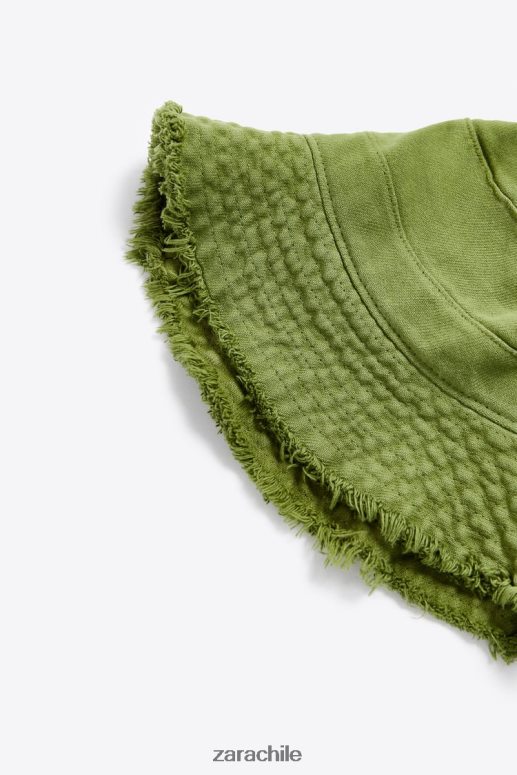 accesorios cl Zara hombres sombrero de copa verde medio JJ06N41437