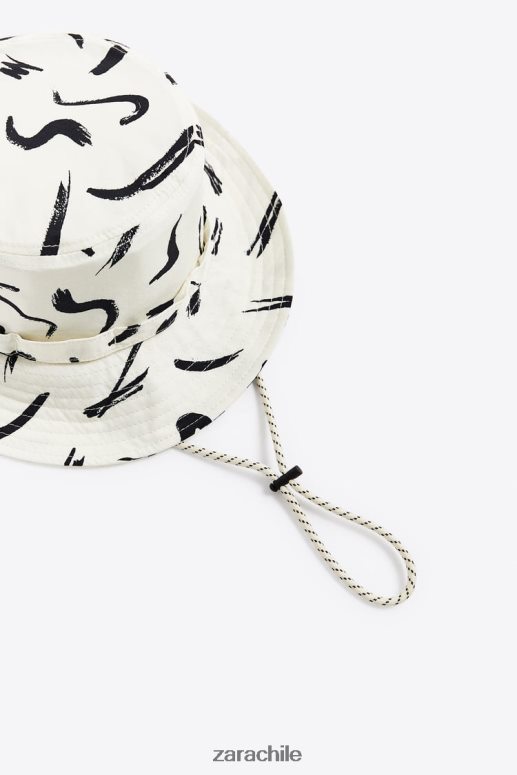 accesorios cl Zara hombres sombrero de pescador con estampado abstracto crudo JJ06N41444
