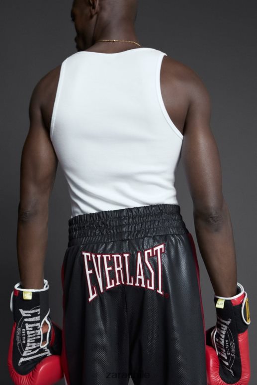 ropa cl Zara hombres pantalones cortos de boxeo everlast negro JJ06N41236
