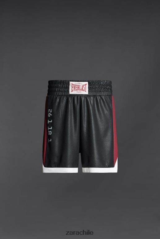 ropa cl Zara hombres pantalones cortos de boxeo everlast negro JJ06N41236
