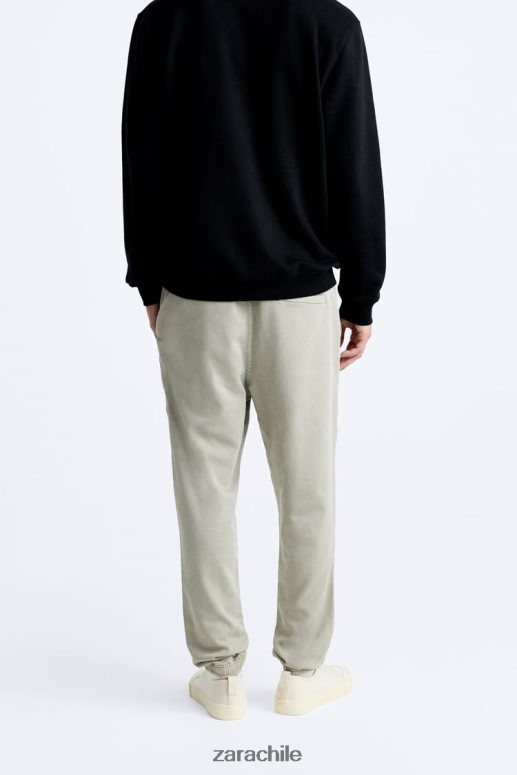 ropa cl Zara hombres pantalones cargo suaves caqui JJ06N4966
