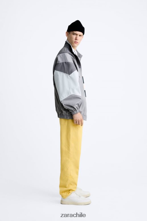 ropa cl Zara hombres pantalones con bolsillo de carpintero amarillo JJ06N4954