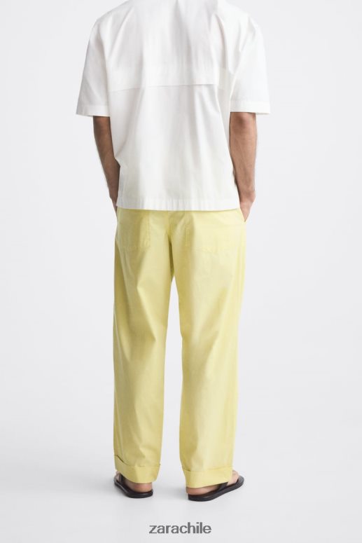 ropa cl Zara hombres pantalones de cintura jogging verde lima JJ06N4962