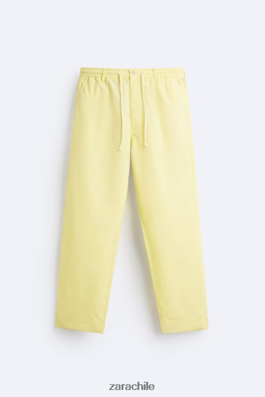 ropa cl Zara hombres pantalones de cintura jogging verde lima JJ06N4962