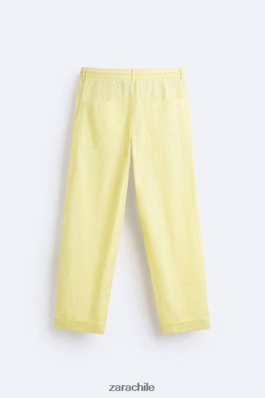 ropa cl Zara hombres pantalones de cintura jogging verde lima JJ06N4962