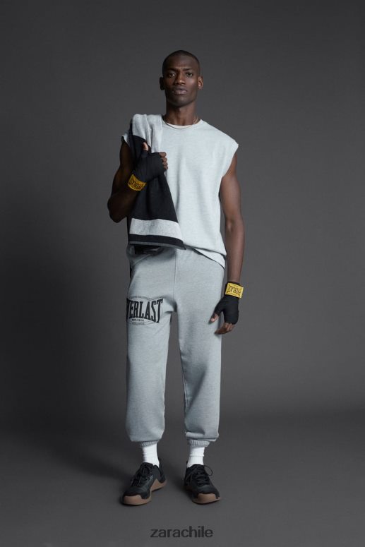 ropa cl Zara hombres pantalones de jogging everlast marga gris JJ06N4946