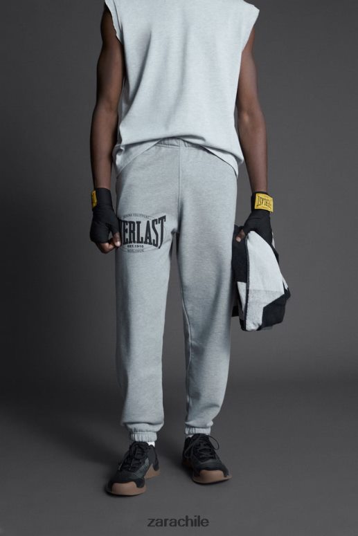 ropa cl Zara hombres pantalones de jogging everlast marga gris JJ06N4946