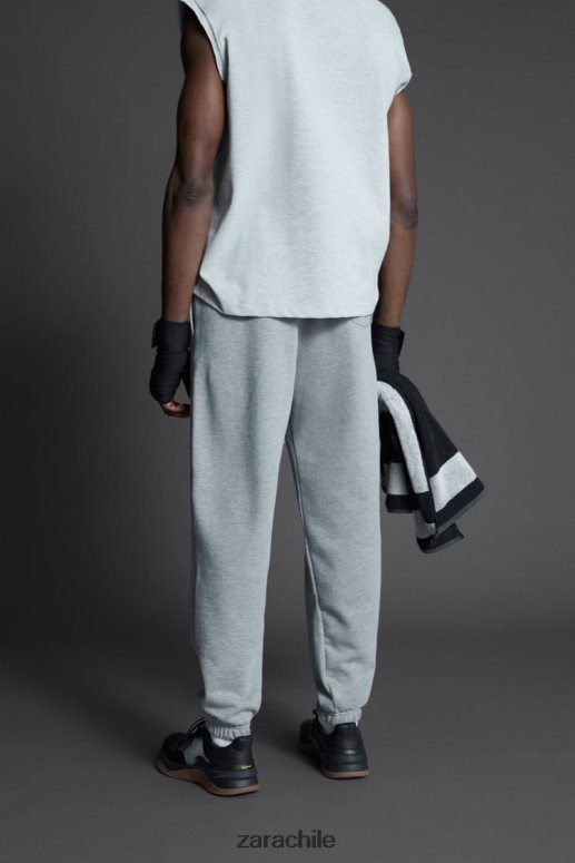 ropa cl Zara hombres pantalones de jogging everlast marga gris JJ06N4946