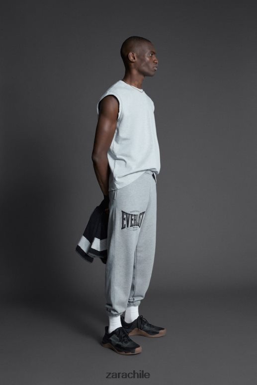 ropa cl Zara hombres pantalones de jogging everlast marga gris JJ06N4946