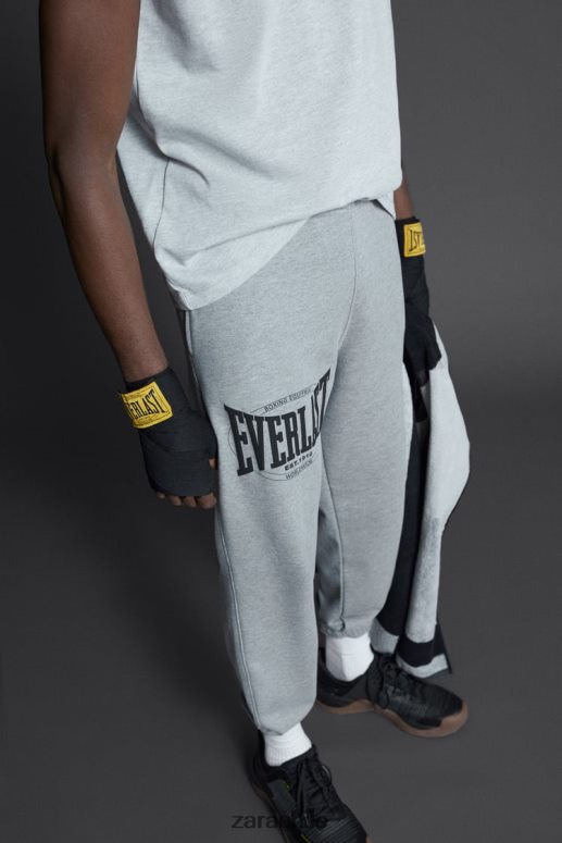 ropa cl Zara hombres pantalones de jogging everlast marga gris JJ06N4946