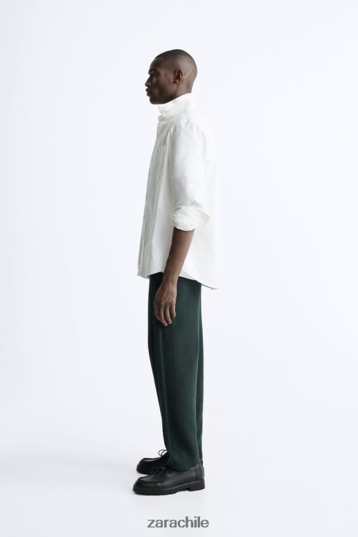 ropa cl Zara hombres pantalones jogging de punto verde JJ06N4958