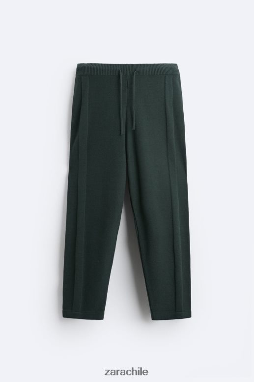 ropa cl Zara hombres pantalones jogging de punto verde JJ06N4958