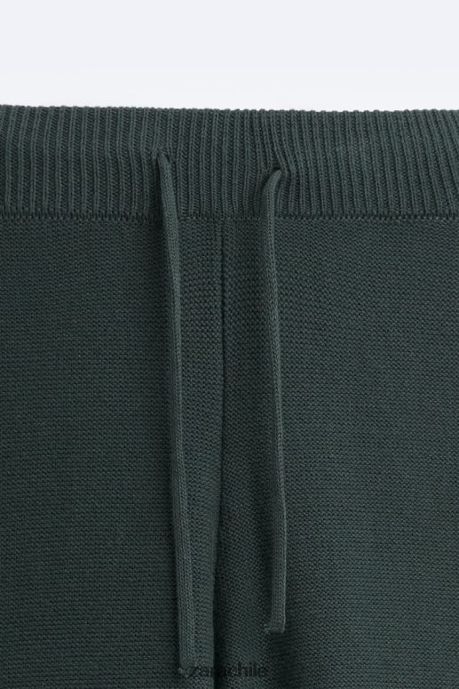 ropa cl Zara hombres pantalones jogging de punto verde JJ06N4958