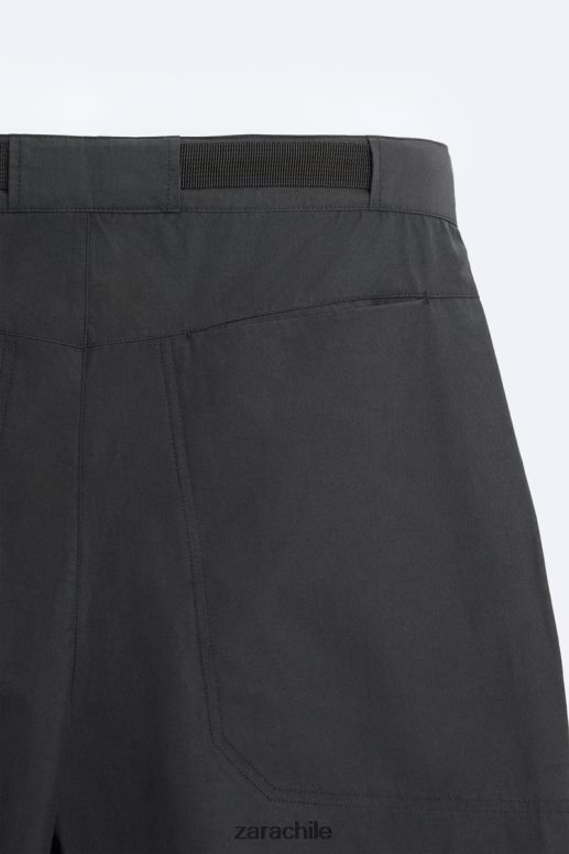 ropa cl Zara hombres pantalones técnicos con cinturón negro JJ06N4952