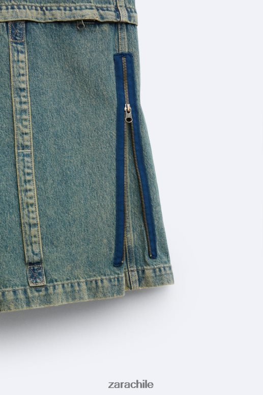 ropa cl Zara hombres jeans cargo removibles azul verde JJ06N41103