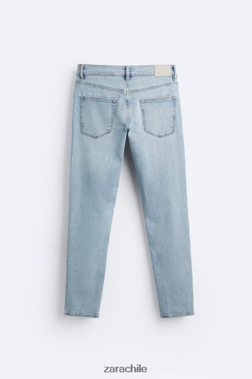 ropa cl Zara hombres vaqueros ajustados azul claro JJ06N41094
