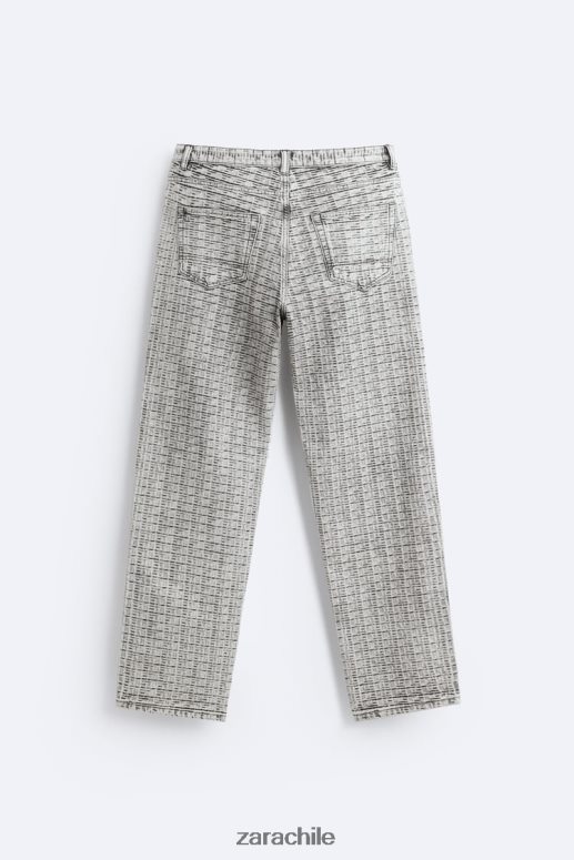 ropa cl Zara hombres vaqueros con jacquard geométrico gris JJ06N41089