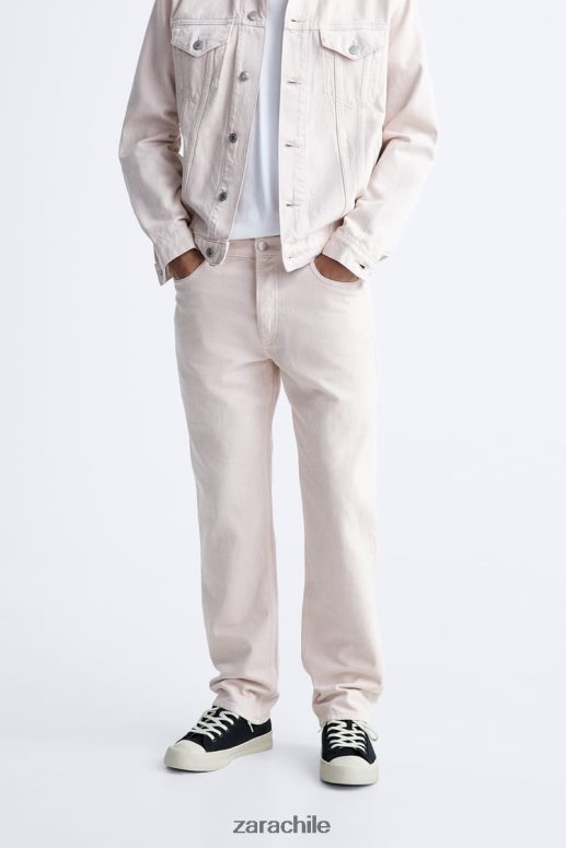 ropa cl Zara hombres vaqueros rectos 1995 rosa JJ06N41093