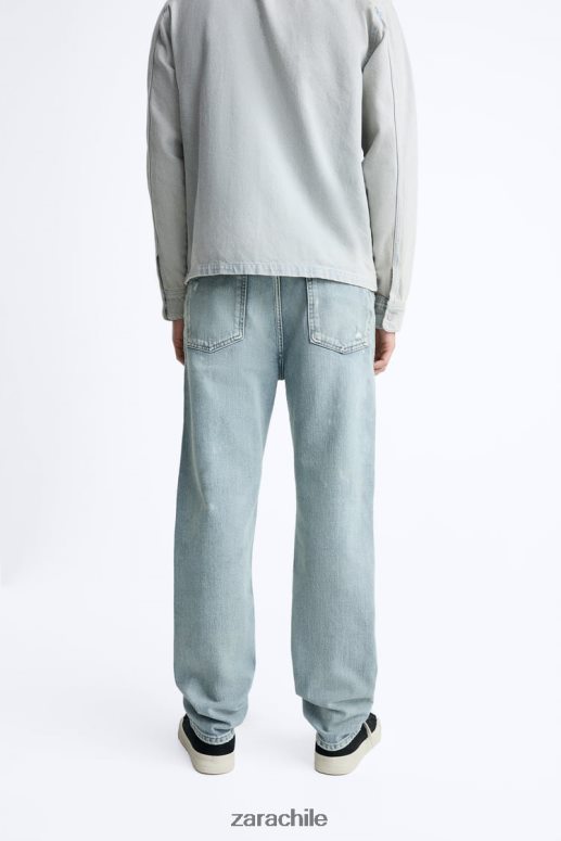 ropa cl Zara hombres vaqueros rectos azul JJ06N41088