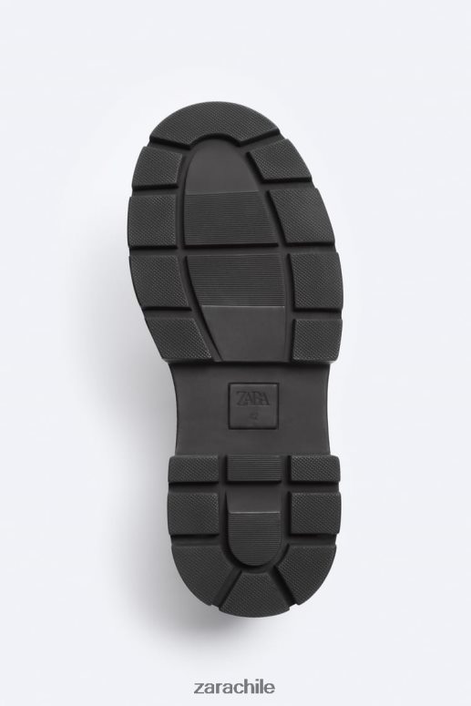 calzado cl Zara hombres Zapatos derby de piel con suela gruesa - edición limitada negro JJ06N41261