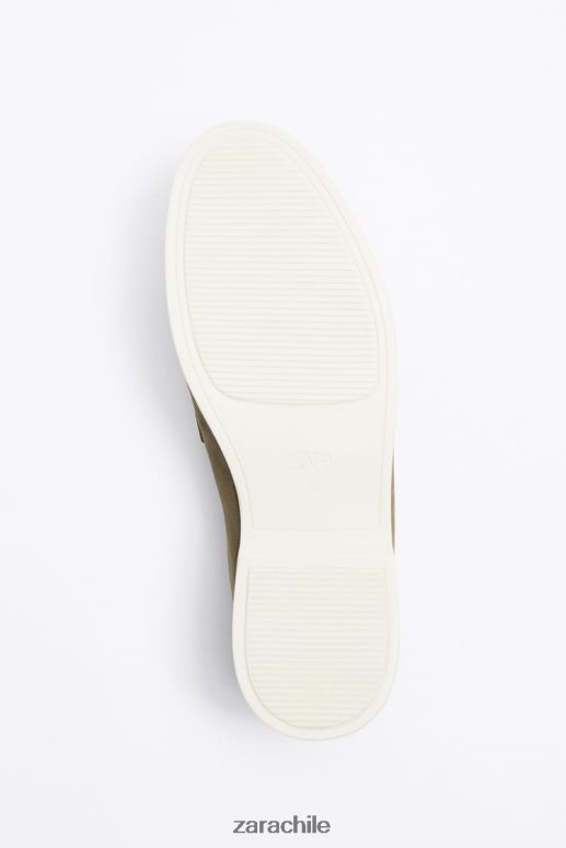 calzado cl Zara hombres mocasines casuales de gamuza marron oscuro JJ06N41271