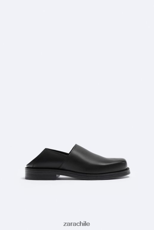 calzado cl Zara hombres mules de piel suave - edición limitada negro JJ06N41264