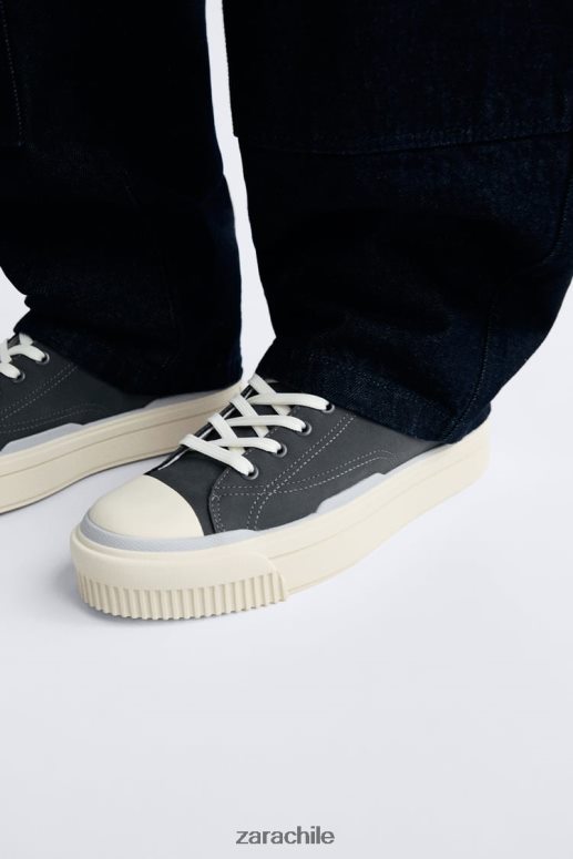 calzado cl Zara hombres zapatillas altas con suela gruesa multicolor JJ06N41255