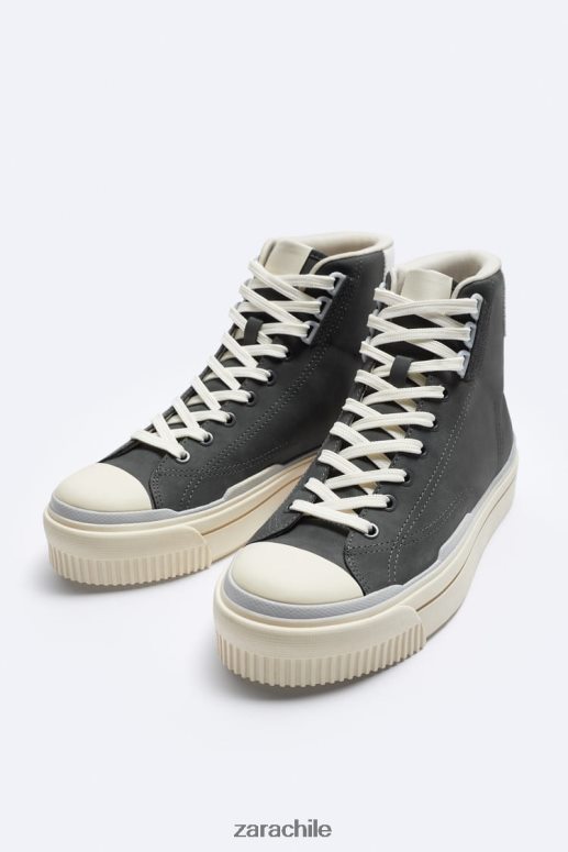 calzado cl Zara hombres zapatillas altas con suela gruesa multicolor JJ06N41255