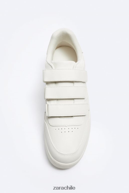 calzado cl Zara hombres zapatillas retro con tiras blanco hueso JJ06N41270