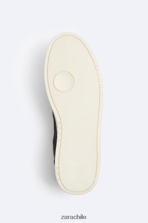 calzado cl Zara hombres zapatillas retro de varias piezas negro JJ06N41269