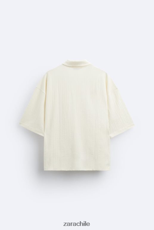ropa cl Zara hombres polo texturizado beige JJ06N41223