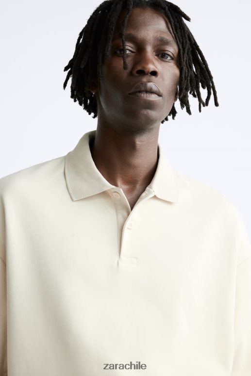 ropa cl Zara hombres polo texturizado marrón topo JJ06N41220