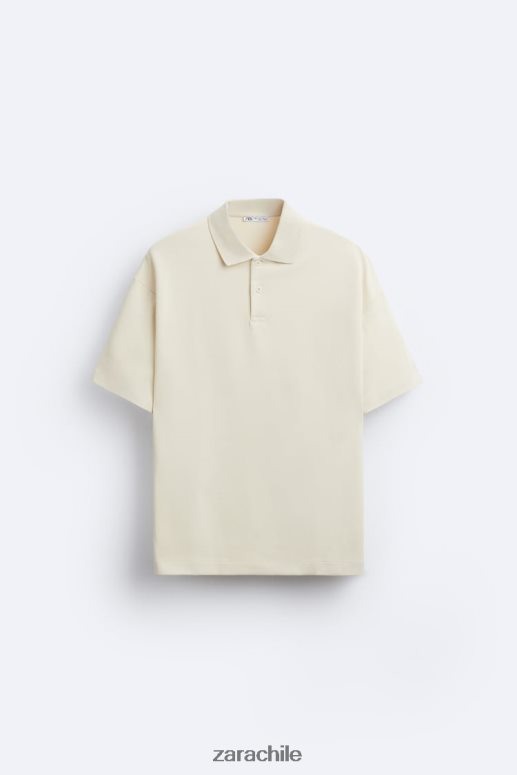 ropa cl Zara hombres polo texturizado marrón topo JJ06N41220