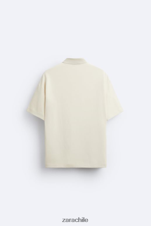 ropa cl Zara hombres polo texturizado marrón topo JJ06N41220