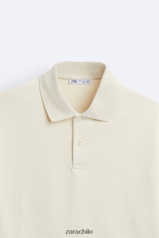 ropa cl Zara hombres polo texturizado marrón topo JJ06N41220