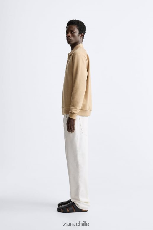 ropa cl Zara hombres sudadera polo bronceado suave JJ06N41232