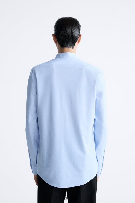 ropa cl Zara hombres camisa elástica cielo azul JJ06N4998