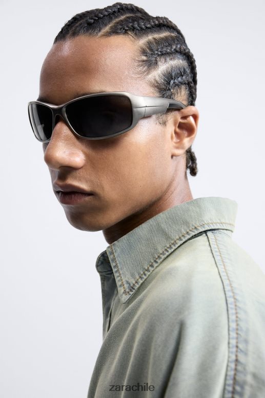 ropa cl Zara hombres camisa vaquera holgada azul tinta JJ06N4982