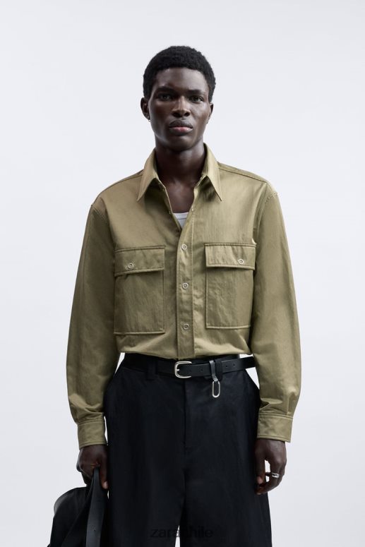 ropa cl Zara hombres camiseta técnica edición limitada verde oliva JJ06N41182