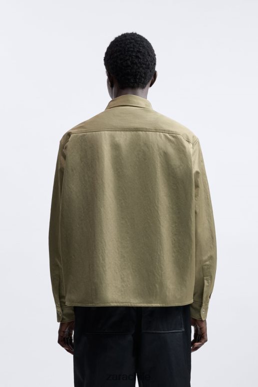 ropa cl Zara hombres camiseta técnica edición limitada verde oliva JJ06N41182