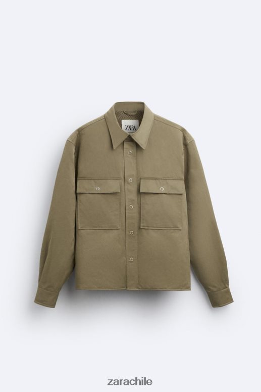 ropa cl Zara hombres camiseta técnica edición limitada verde oliva JJ06N41182